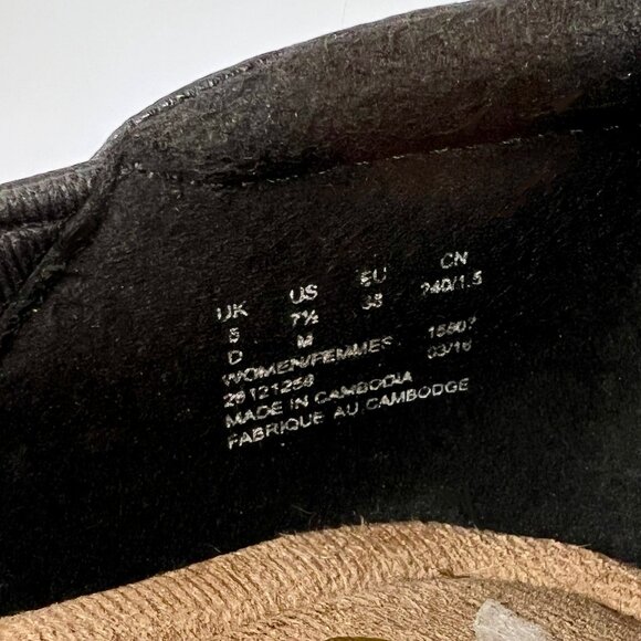 Sz 7.5 Clarks Blanche West Black Leather Buckle Embellishment Flats Women's Shoe - Picture 14 of 15